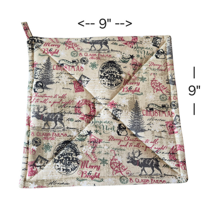 Vintage Christmas - Pot Holders ( Set of 2)