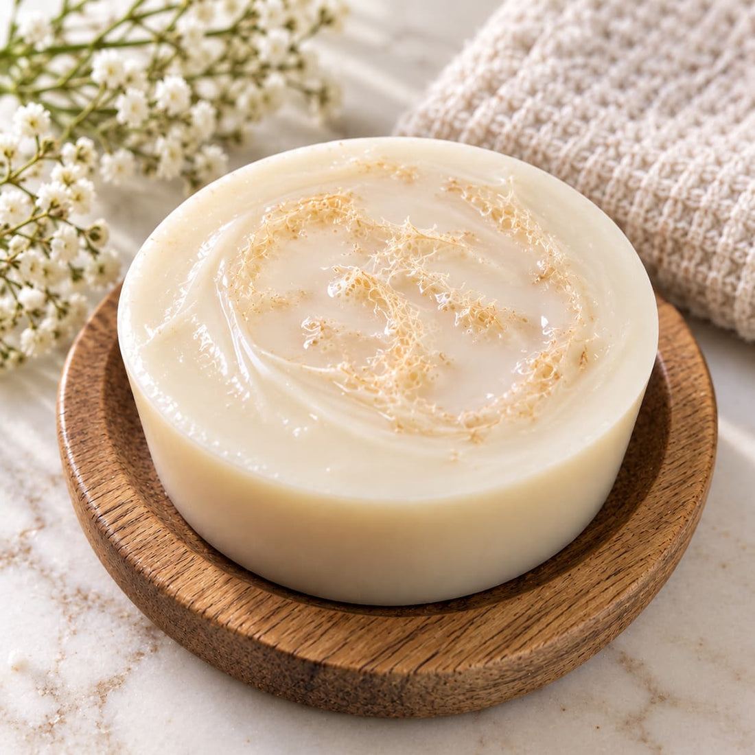 2 Goat Milk Loofah Soaps - Natural