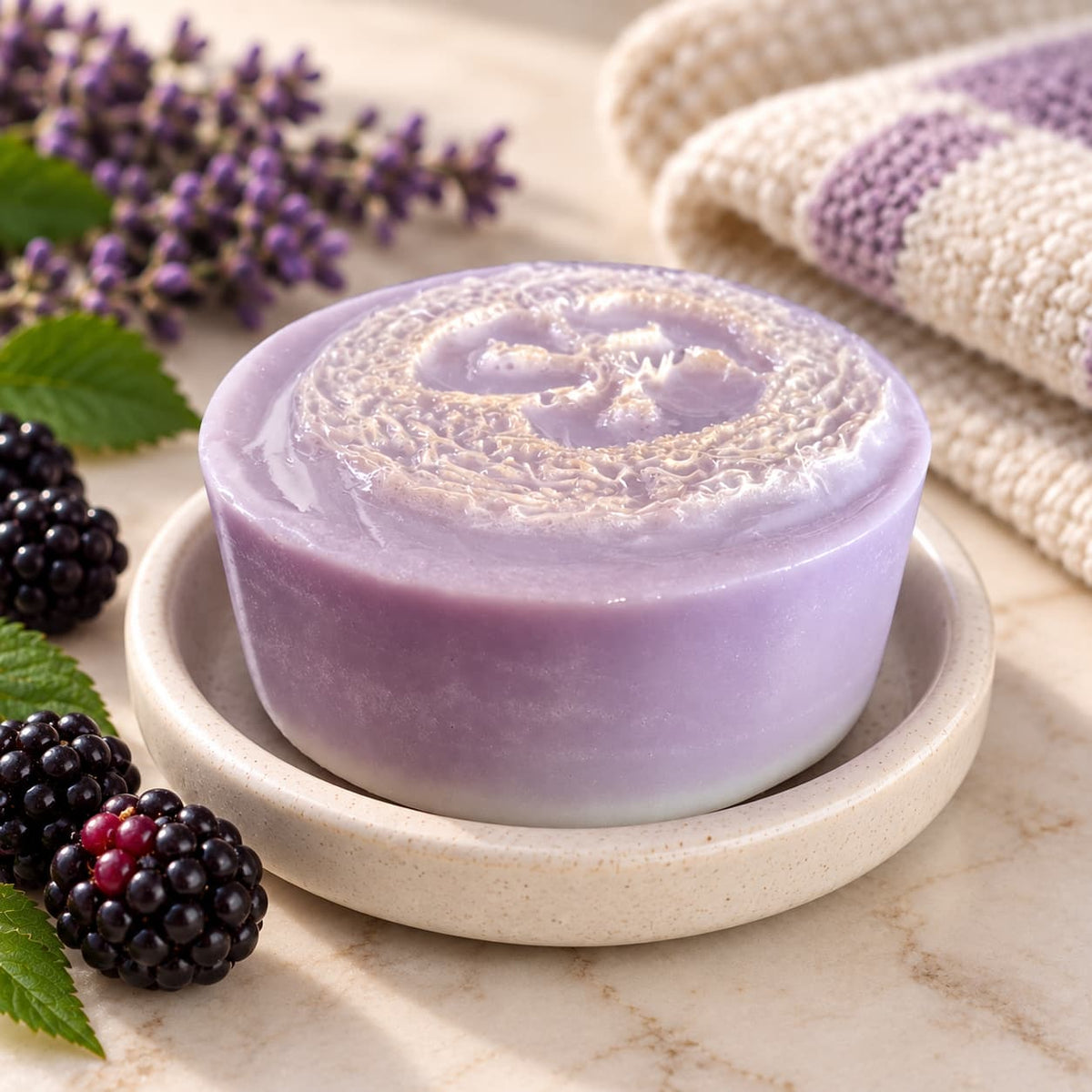 2 Goat Milk Loofah Soaps - Black Raspberry &amp; Vanilla