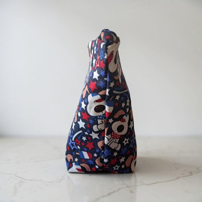 Star Spangled Puppy - Makeup Bag/ Cosmetic Bag (Different Sizes)