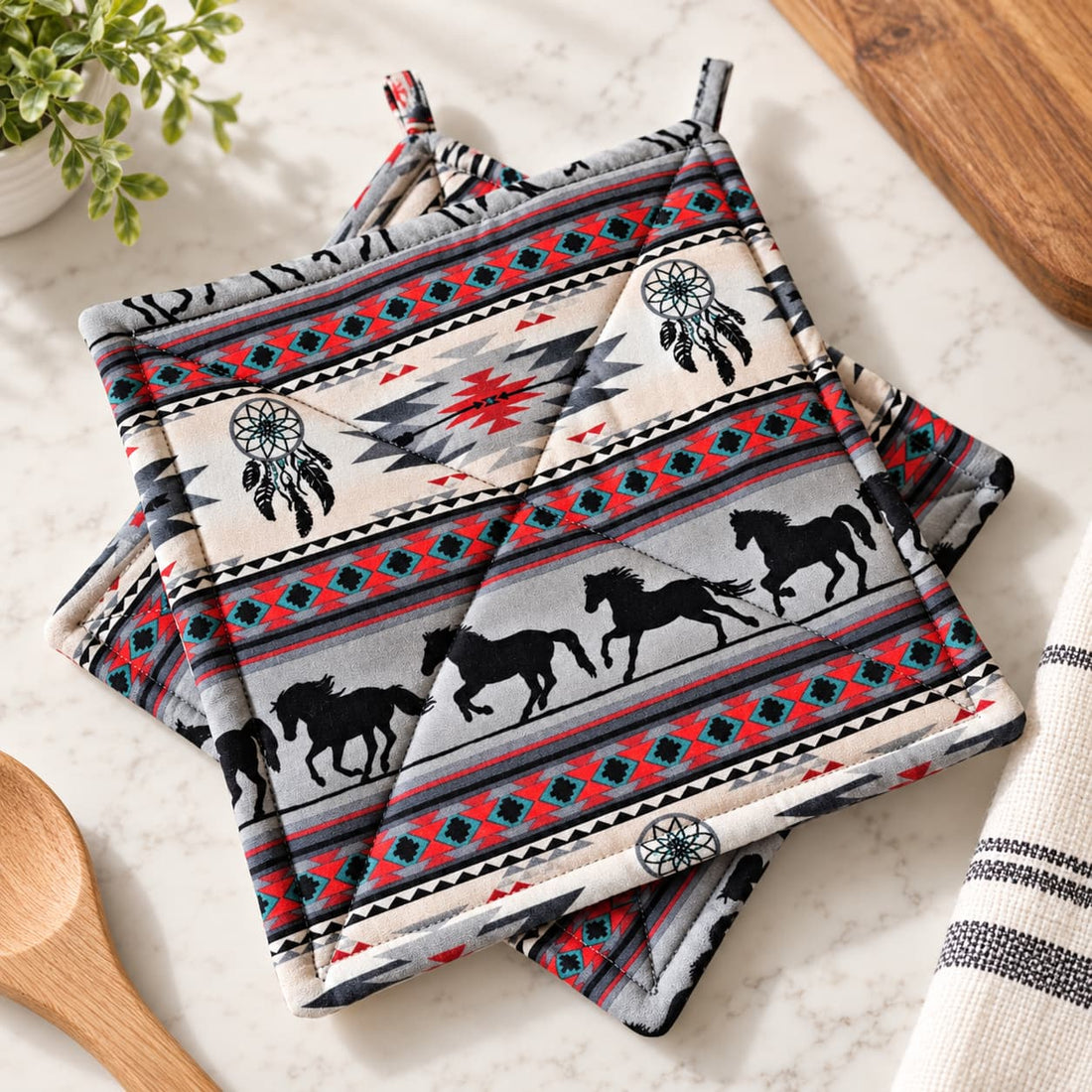 Dreamcatcher Horses - Pot Holders (Set of 2)