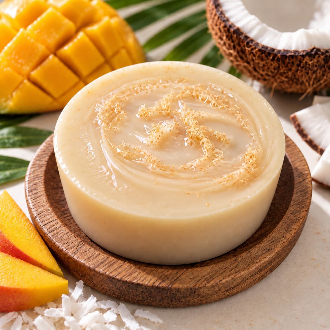 2 Goat Milk Loofah Soaps - Mango &amp; Coconut