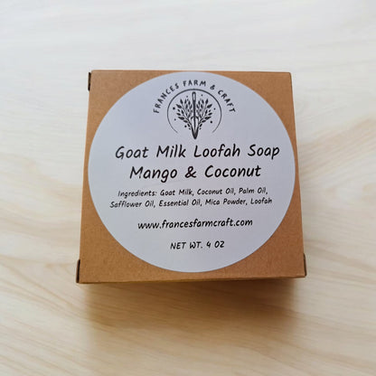 2 Goat Milk Loofah Soaps - Mango &amp; Coconut